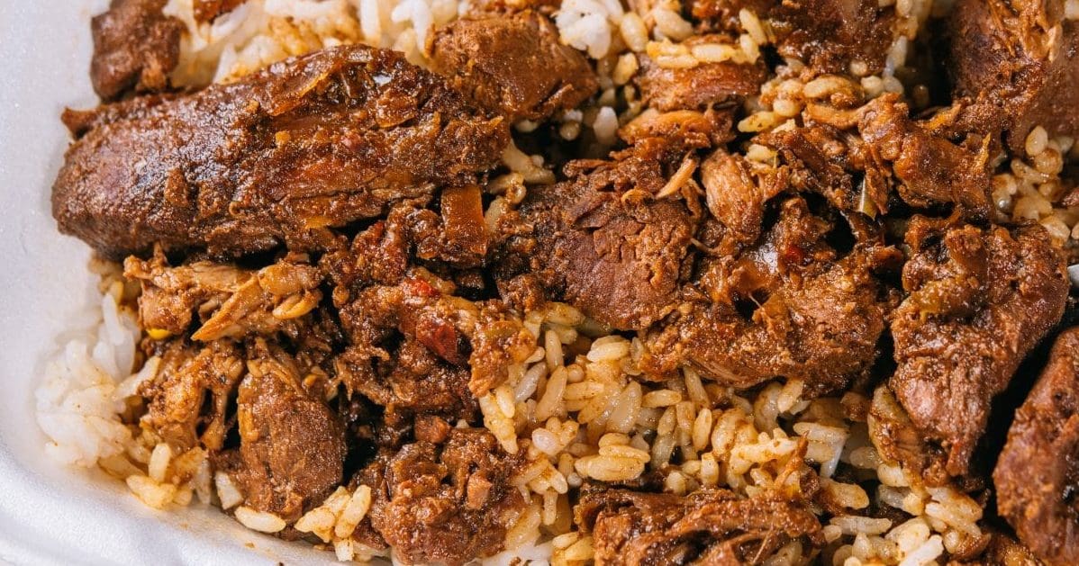 Pressure cooker beef chuck roast with gravy and rice