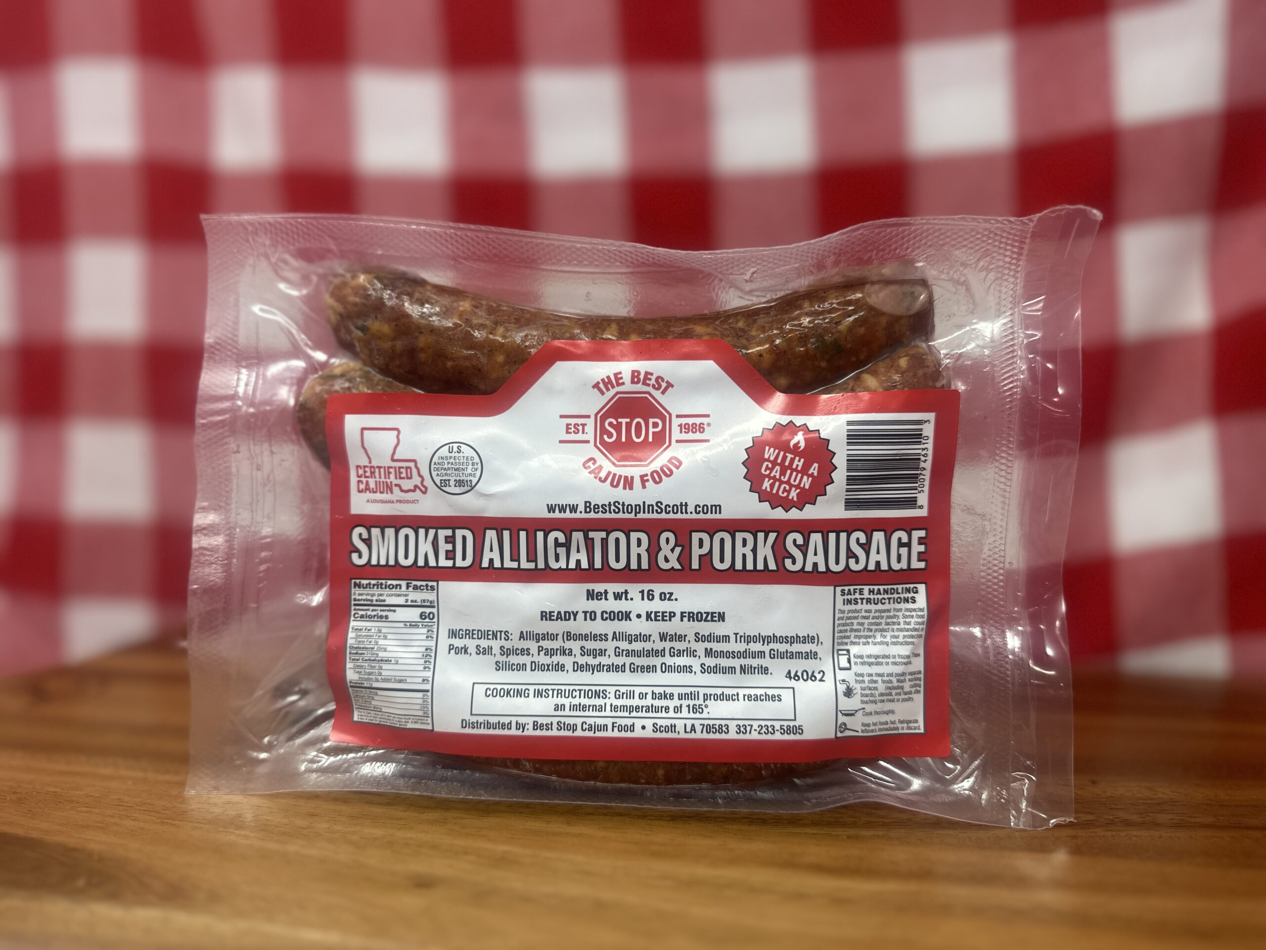 Smoked Alligator and Pork Sausage