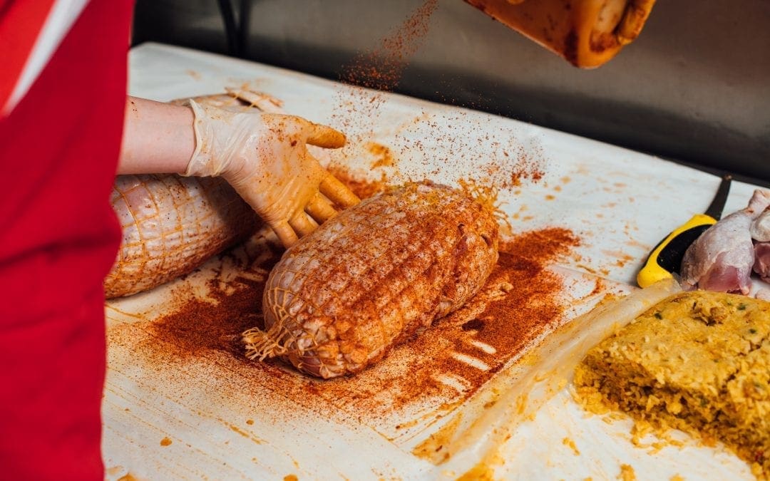 Turkey Roll Stuffed with seasoned ground pork
