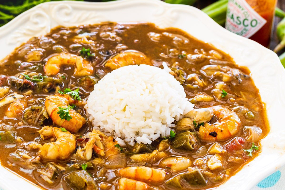 Chicken & Sausage Gumbo, Seafood Gumbo and Crawfish Étouffée