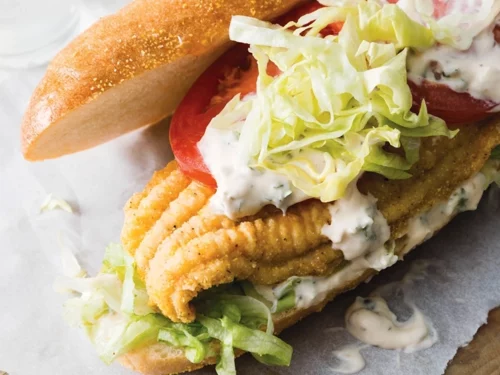 Sausage Po’boy, Fried Fish or Shrimp Po’boy