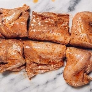whole marinated rabbit