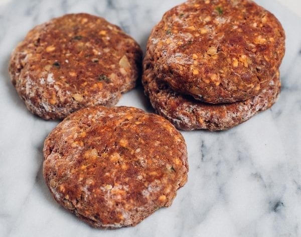 Beef and Pork Patty stuffed with boudin