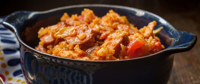 Photo of Best Stop Pork Jambalaya Prepared in Cast Iron Pot